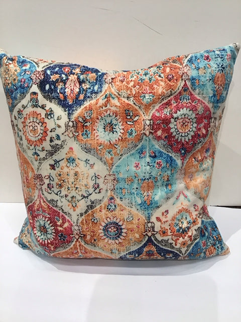 Blue/Orange Medallion Pillow