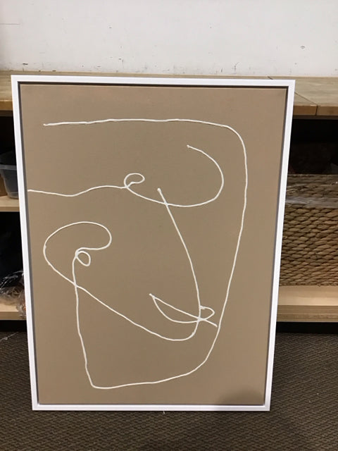 29x27 Baer's Framed Line Abstract on Canvas