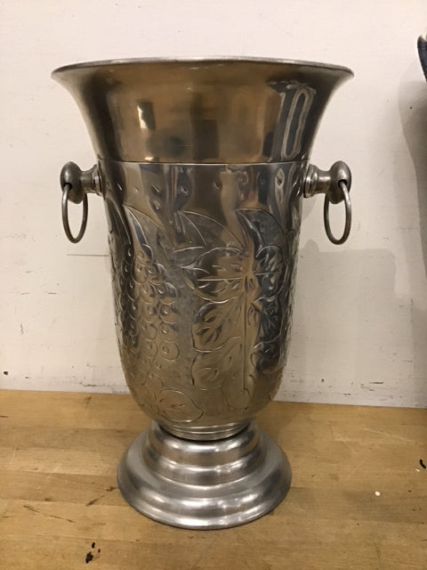 17" Silver Metal Engraved Champagne Bucket