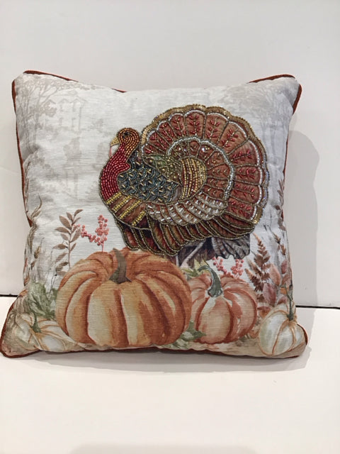 Beaded Turkey Pillow