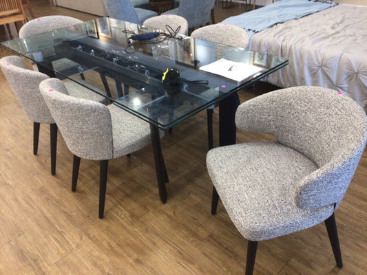 Set Of 6 Minotti Aston Fabric Dining Chairs