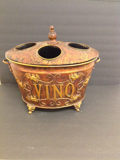 Footed Bronze Color Wine Bottle Cooler