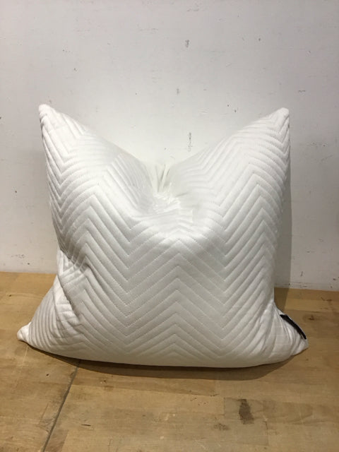 20" White Chevron Fleece Pillow