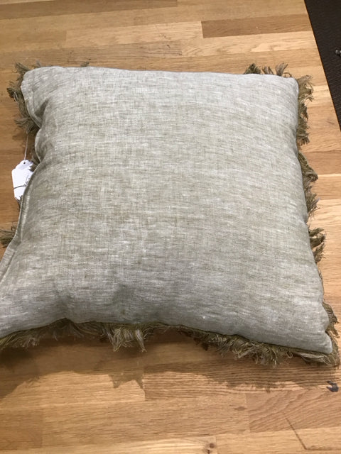 Green/ Fringe Pillow