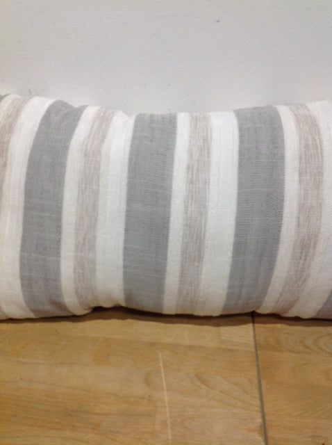 Pillow- 21" Grey & White Stripe