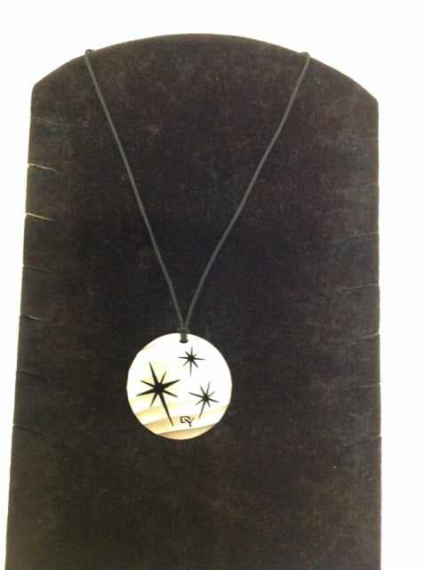 David Yurman Black String Necklace w/Medallion