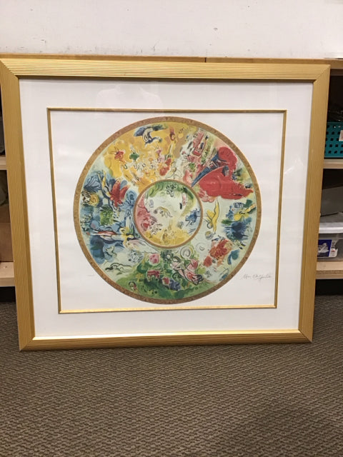 Framed Marc Chagall "Paris Opera" Plate Signed Lithograph
