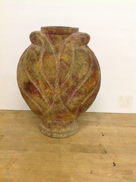 16" Brown Weathered Ceramic Vase