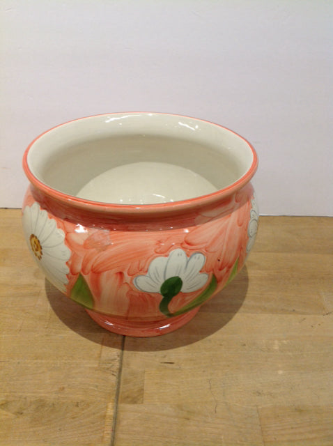 Peach/White Floral Cachepot