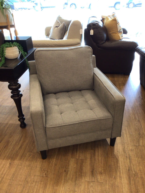 Grey Square Arm Upholstered Chair