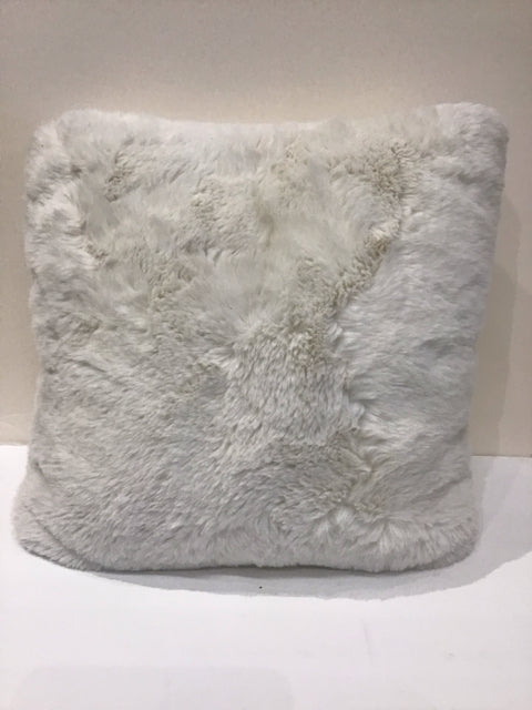 Off White Faux Fur Pillow
