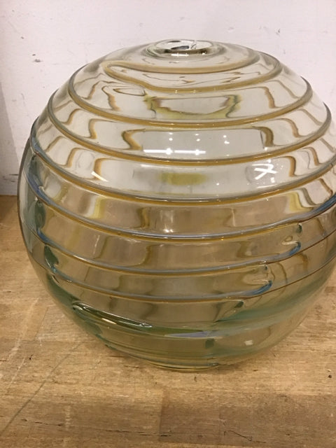 9" Clear Sperical Graduating Circles Vase