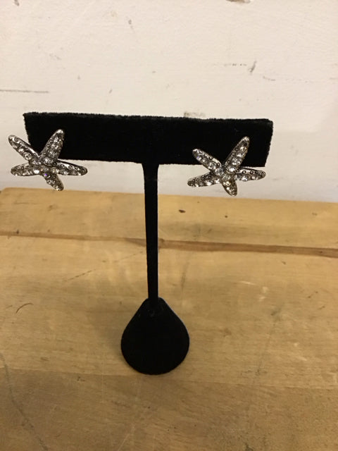 Silvertone Starfish Earrings