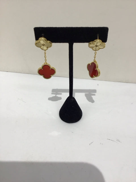 Silver Rhinestone Earrings w/Blue Stone Pendant