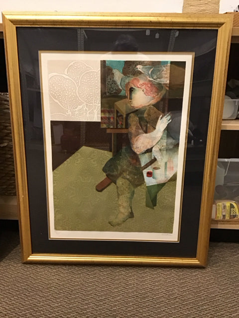 30x38 Framed "Partner & His Reality" Munoz-Ramos