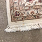 AS-IS 7'9" X 10'6" Salmon & Cream Floral Fringe Rug(Stained On Trim)