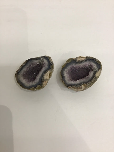 Pair Small Amethyst Geodes