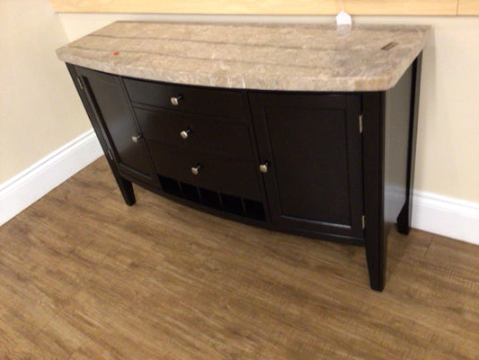 AS-IS Stone Top Two Door/Three Drawer Buffet