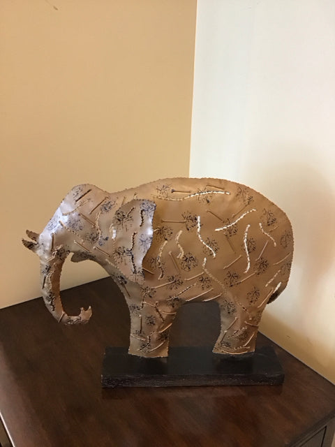 17" L Metal Elephant Statue