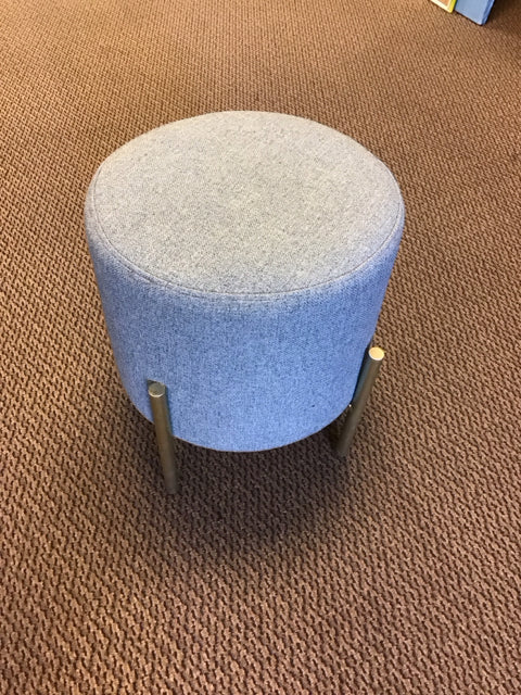 Rd Green Upholstered Gold Metal Ottoman