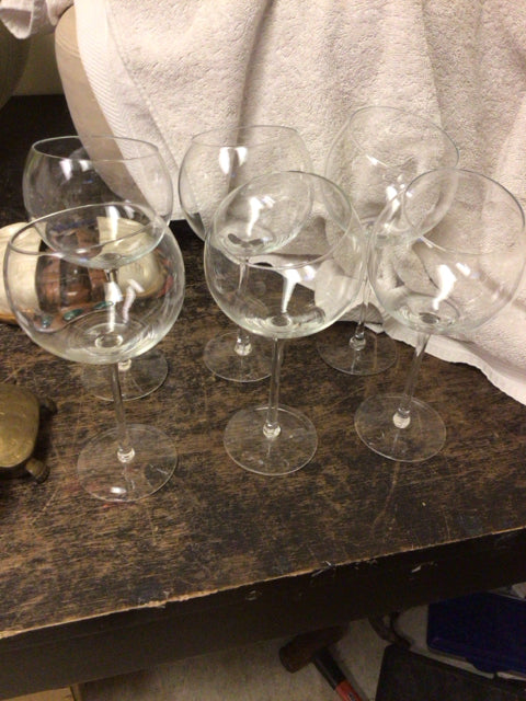 Set Of 6 Z Gallerie Slanted Wine Glasses