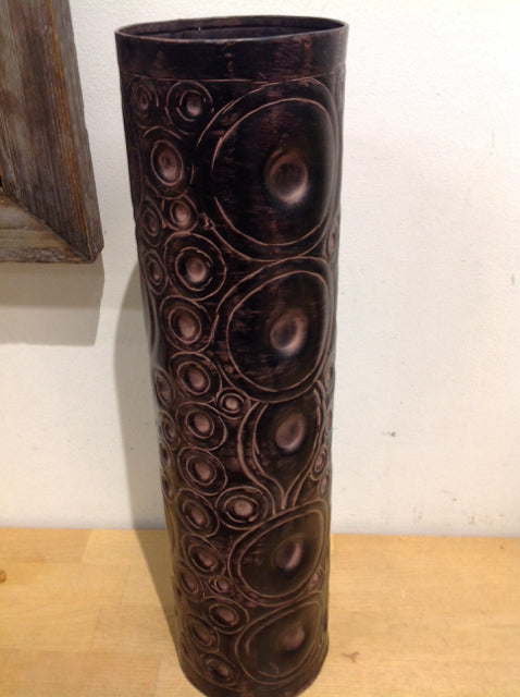 Vase- 16" Aged Metal Circles