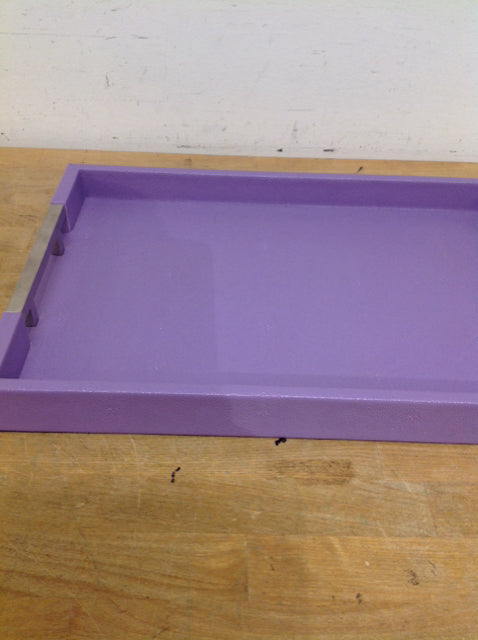 Tray- 17" Purple & Silver Texture