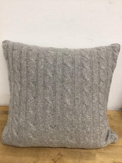 RH Gray Cableknit Down Filled Pillow