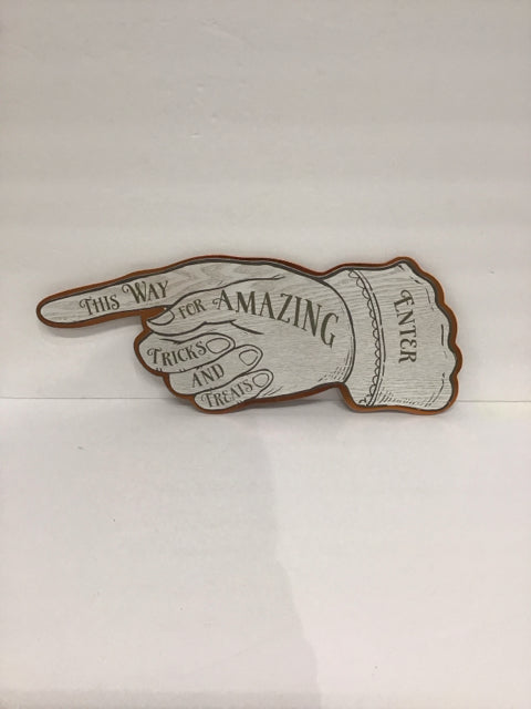 "This Way" Wood Hanging Hand