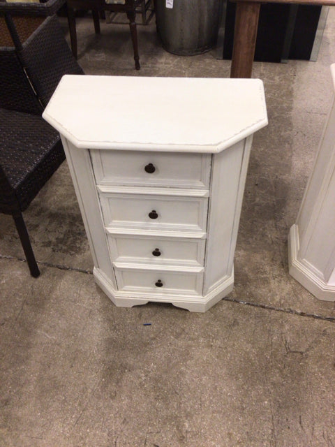 White Three Drawer Nightstand