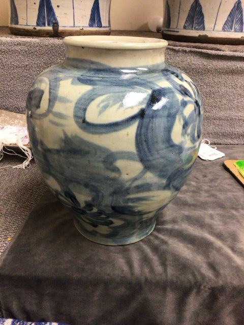 27" Blue/Grey Ceramic Vase