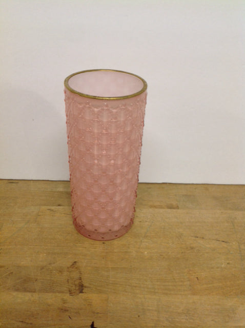 9" Light Pink Textured Glass Vase