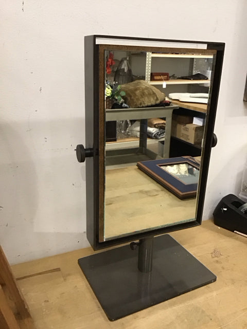 15"x8" Pedestal Wood & Metal Mirror