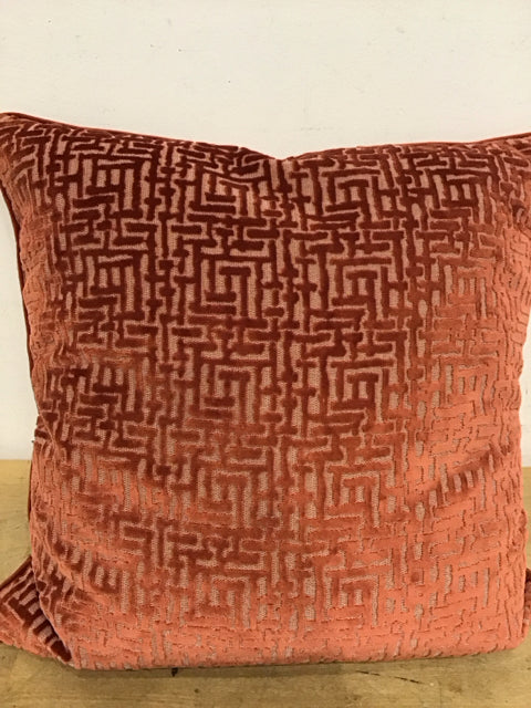 20" Burnt Orange Textured Pillow