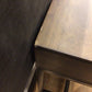 16" X 54" AS-IS Moes Furniture Wood & Metal Three Drawer Desk(Chips/Knicks)