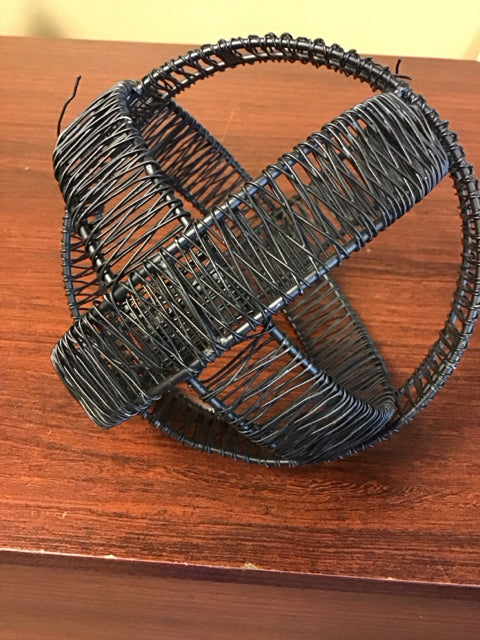 6.5" Black Metal Wire Decorative Orb