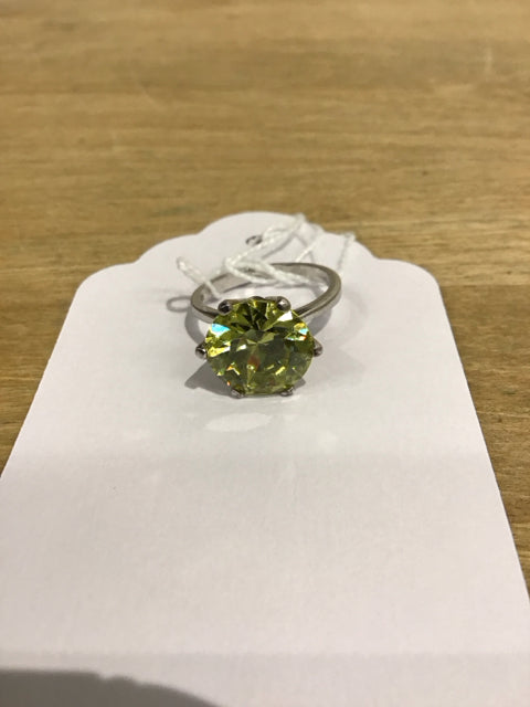 Round Yellow "Diamond Like" Ring