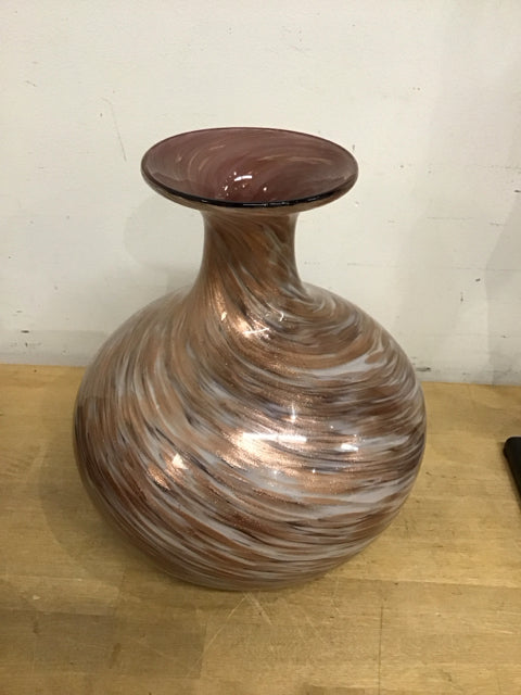 29" Mauve Metallic Swirl Vase