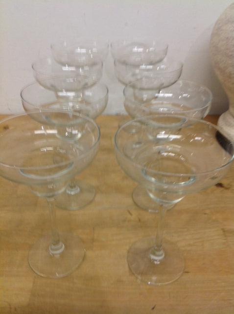 Set Of 8 Clear Margarita Glasses