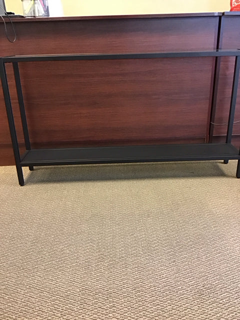 50"x10" Black Metal Glass Console Table