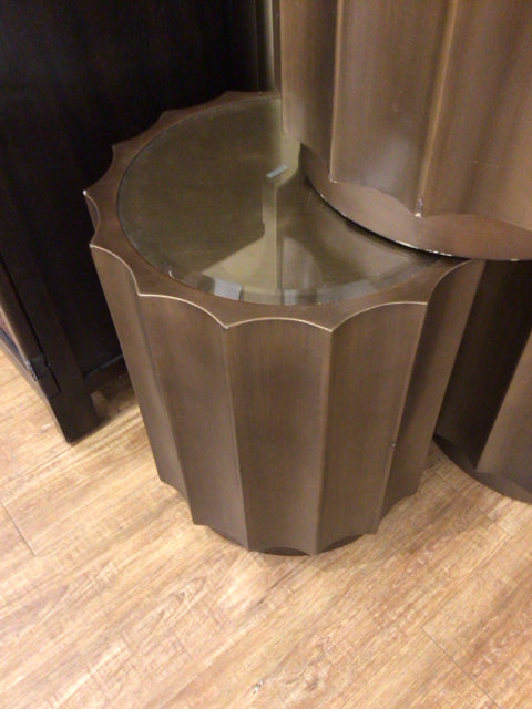 Bronze Color Fluted Accent Table