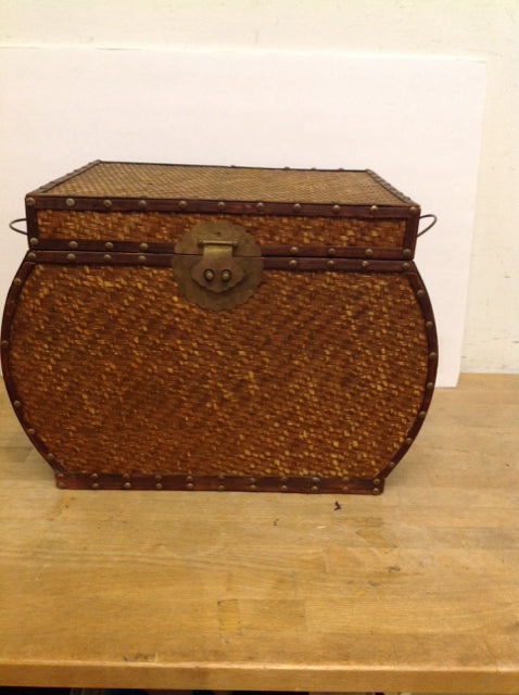 19"Wx14"Hx12"D Woven Wooden Box