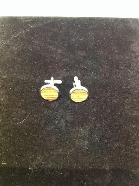 Round Wooden Cufflinks