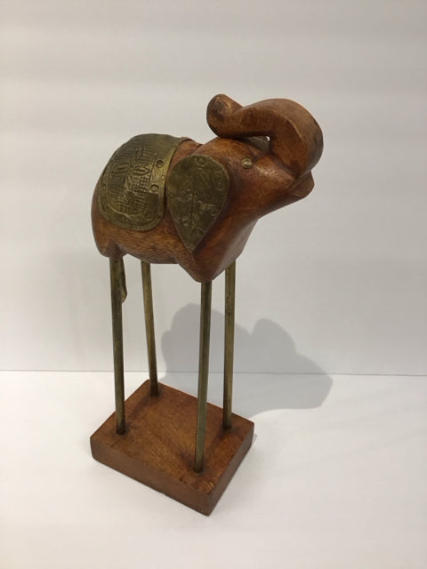 14" Wood Sculpted Elephant