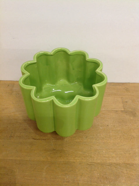 6.5" Round Green Ceramic Planter