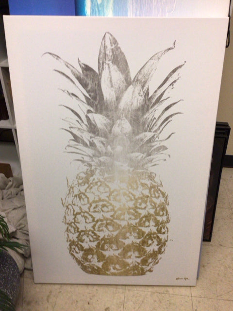 30" X 45" Pineapple Print On Canvas
