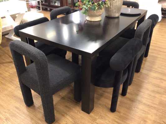 4-TOV Black Boucle Dining Chairs
