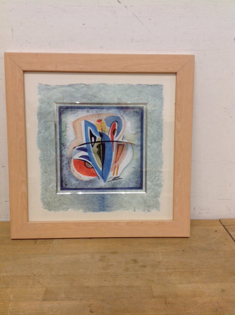 19"Sq Mixed Media Abstract Print