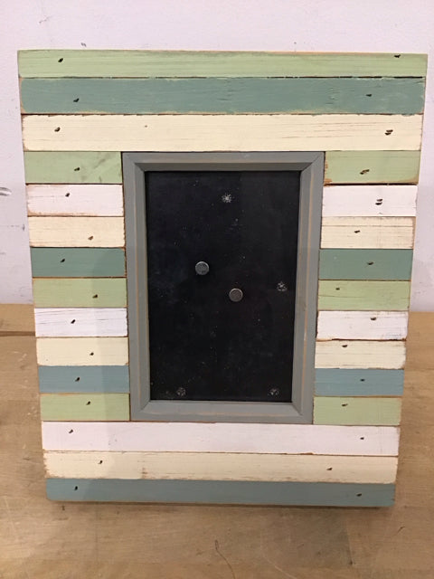 4"x6" Rustic Greens Yellow & Cream Wooden Photo Frame