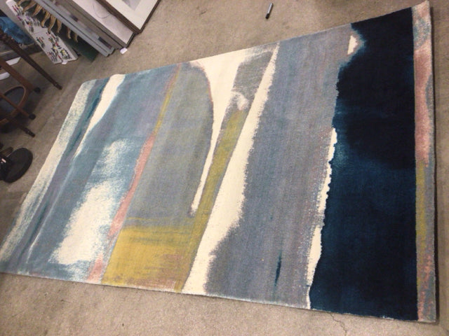 5' X 8' West Elm Sun-Kissed Landscape Glass Blue Rug